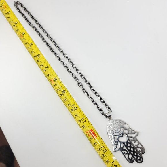 NWT Statement Hamsa Stainless Steel Necklace NEW - Picture 13 of 14